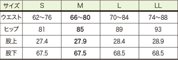 サイズ表