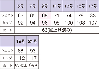 サイズ表