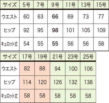 サイズ表