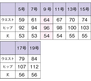 サイズ表