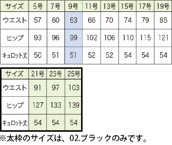 サイズ表